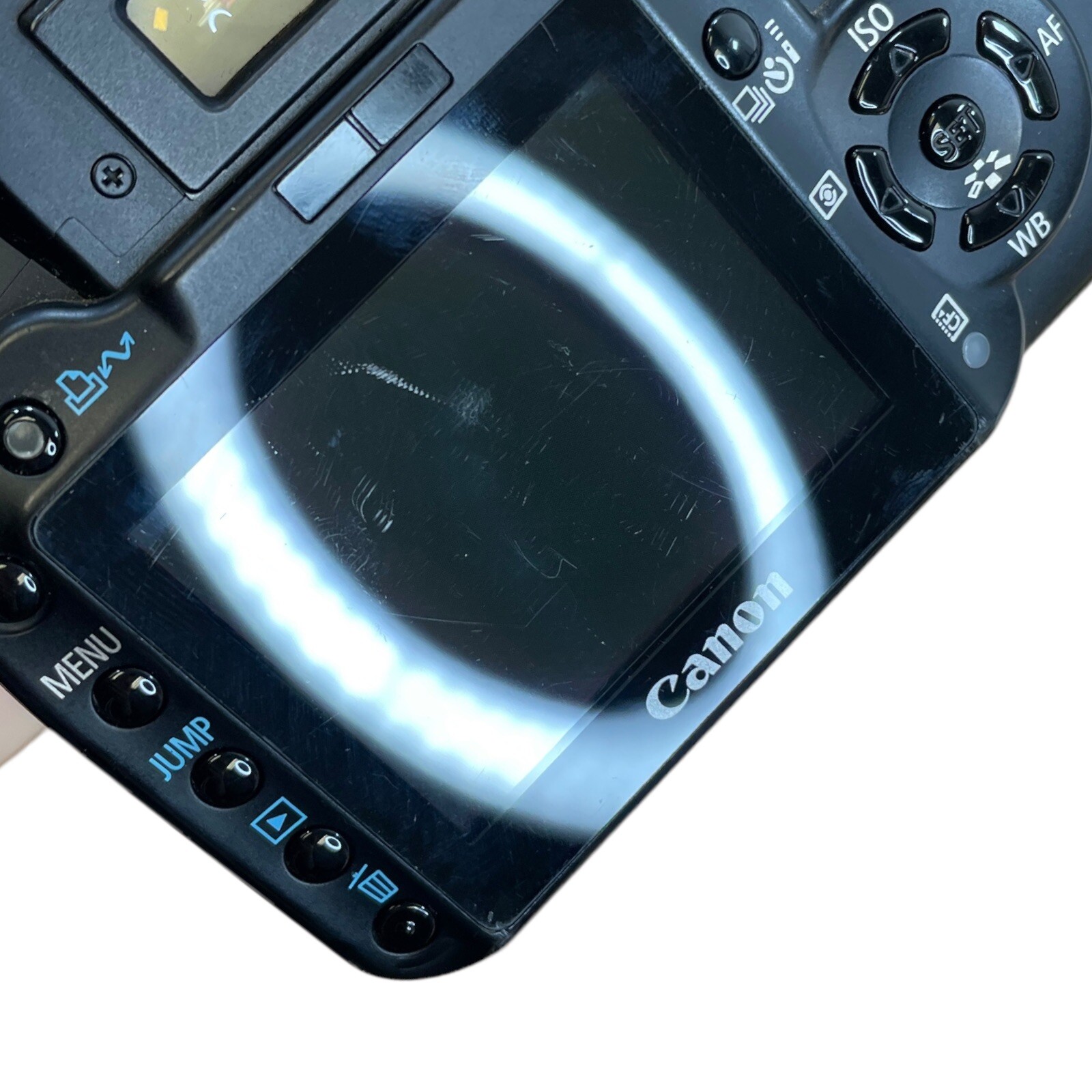 AsIs Canon Rebel XTi DSLR Camera w/EFS 1855mm, 3 Batteries, Charger