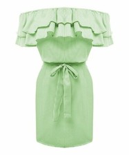 White & Green Stripes Dress Size XL