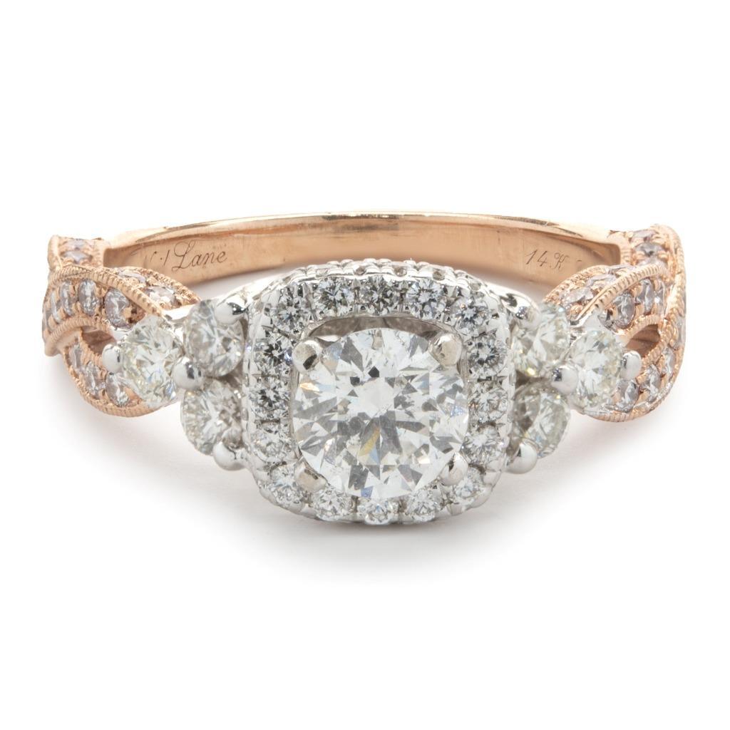 Neil Lane 14k White and Rose Gold Round Brilliant… - image 1