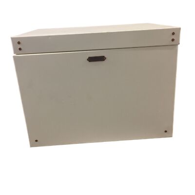 Hearth & Hand Storage Box Large Cream Metal Decorative Removable Lid 11Hx16Dx11W