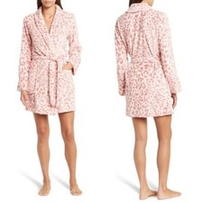 PJ Salvage NEW Ultra Soft Robe Pink Leopard Women  s Size Large Open Front Animal
