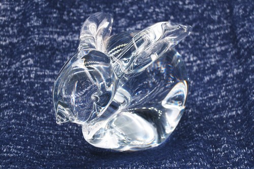 Clear Glass Bunny Paperweight - Rabbit 4 Inch