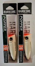 (Set of 2) Duel Hardcore Popper 70F Topwater Lures 3/8 oz 2-3/4" Color Is Bone