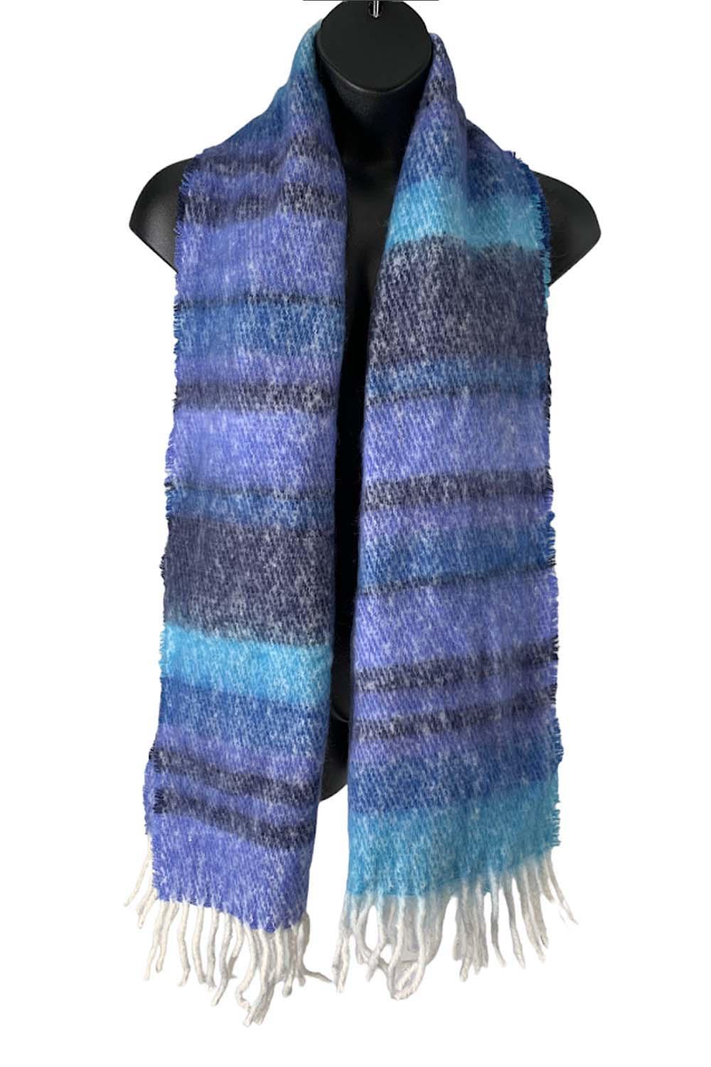 Исаак Мизрахи жив! Шарф из букле с бахромой в полоску, синий