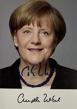Angela Merkel signiert Kanzlerin Karte Original Unterschrift Signatur Autogramm
