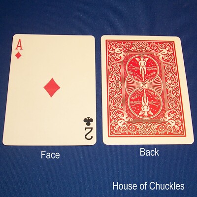 Ace Diamonds / 2 Clubs - Mis-Indexed - OFFICIAL - Red Bicycle Gaff Playing Card