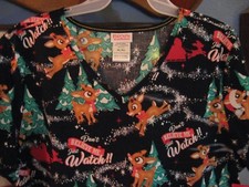 WOMENS SCRUBS SIZE SMALL CHRISTMAS HOLIDAY RUDOLPH THE REINDEER LICENSED NEW