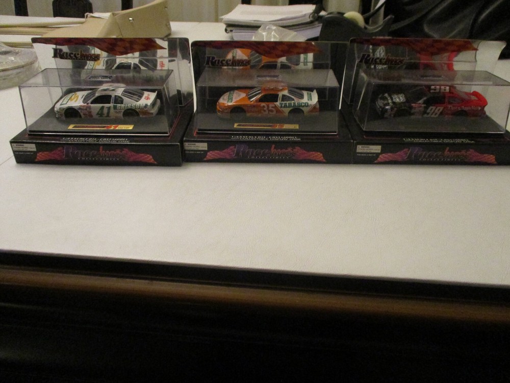 RACE IMAGE COLLECTION CARS LOT 3 CAST MODEL DISPLAY CASE TABASCO GRISSOM THORN