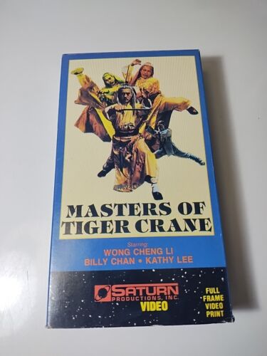 MASTERS OF TIGER CRANE VHS Saturn Vintage Kung Fu Martial Arts Movie 1988 RARE