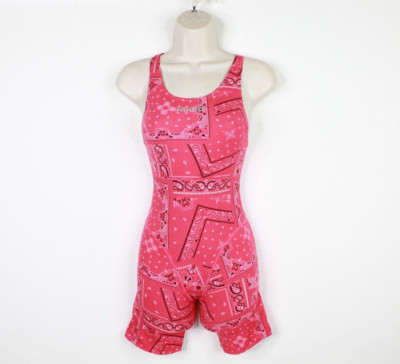 New Jaked Body Suit Womens Size XS 38 Italy Donna Bandanas Full body Knee Pink