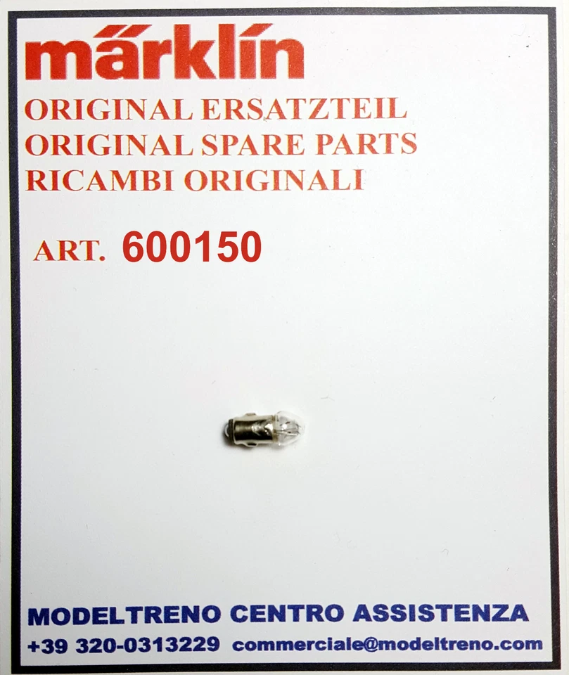 MARKLIN 60015 600150 LAMPADINA GLÜHLAMPE