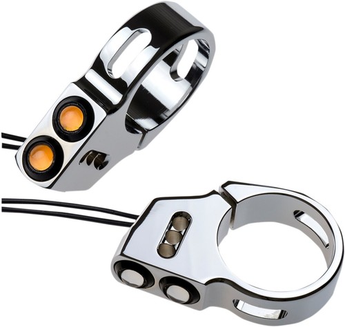 Joker Machine 49mm Rat Eye LED Fork Mount Turn Signals 05-200-3B