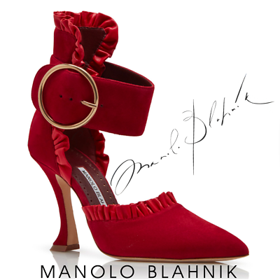 Manolo Blahnik Visma Dark Red Suede Ruffle Detail Pumps Size Manolo Blahnik Visma Dark Red Suede Ruffle Detail Pumps Size