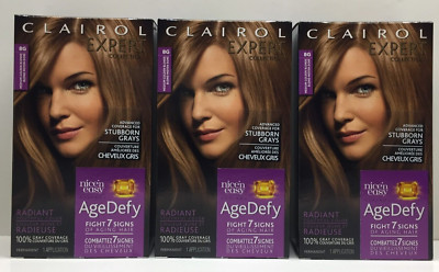 3 Clairol Expert Nice n Easy 8G Medium Golden Blonde Age Defy Permanent Hair Dye