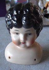 Vintage 1930s 5 Marked China Head Girl Doll Head and Shoulders 4 1/8" Tall