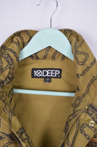 Vintage 10.Deep Chain Gang Military Jacket Size M w/ Zip Away Hood - Picture 7 of 9