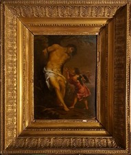 Scuola del Seghers,San Sebastiano, Olio su Rame, 1640, 34,5x23 Cm.