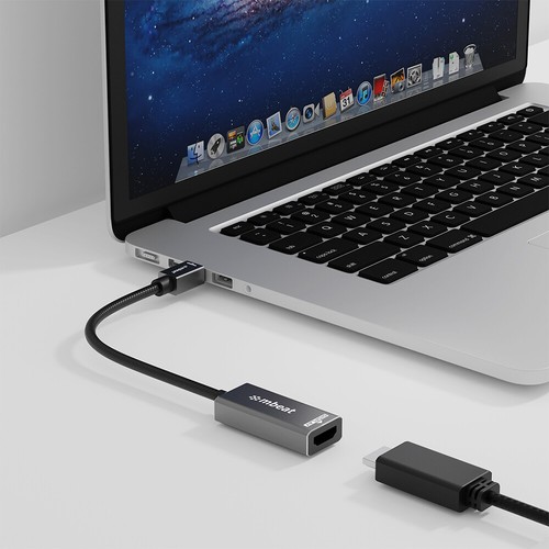 mbeat Tough Link Mini Displayport To HDMI Display Adapter Cable - Grey/Black - Picture 2 of 5