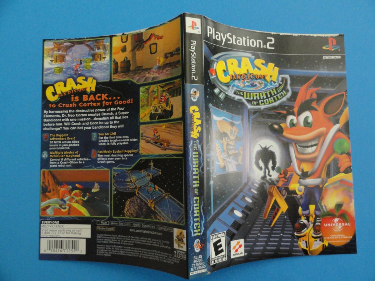PLAYSTATION 2 CRASH BANDICOOT THE WRATH OF CORTEX ORIGINAL