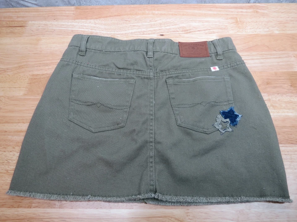 Girls Lucky Brand Sofia Mini Skirt Olive Green Embroidered Stars Size 16 - Image 4 of 4