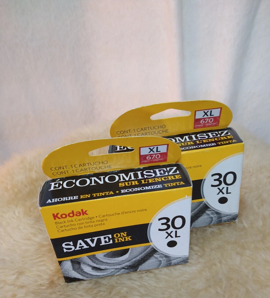 KODAK 30 XL INK CARTRIGES FOR INKJET PRINTER 2 BLACK GENUINE KODAK NEW SEALED - Image 3 of 4