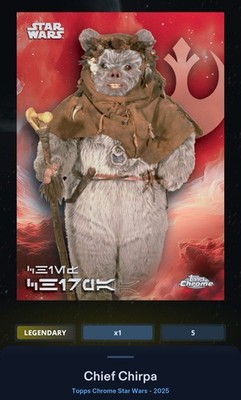 Chief Chirpa - Aurebesh SP Red 5cc - Star Wars Card Trader Topps Chrome 2025