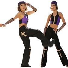 Headstrong Adult X-Large Dance Costume with Mesh Skullcap Mitts Jazz Tap Hip Hop