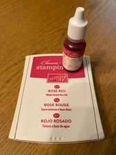 Stampin  Up Rose Red Used Firm Felt Stamp Pad  3/4 full Re Inker