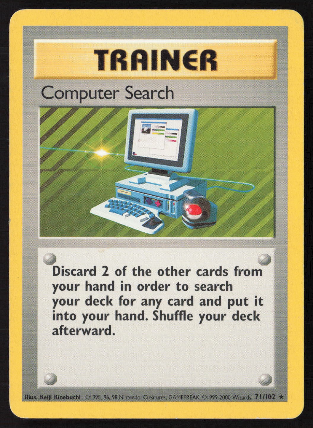 Computer Search 71/102 Rare Base Set Unlimited Pokemon Moderately Played
