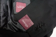 Sartoria Partenopea S150s Silk Blend Black Multicolor Stripe 2 Pc Suit 44 US NEW