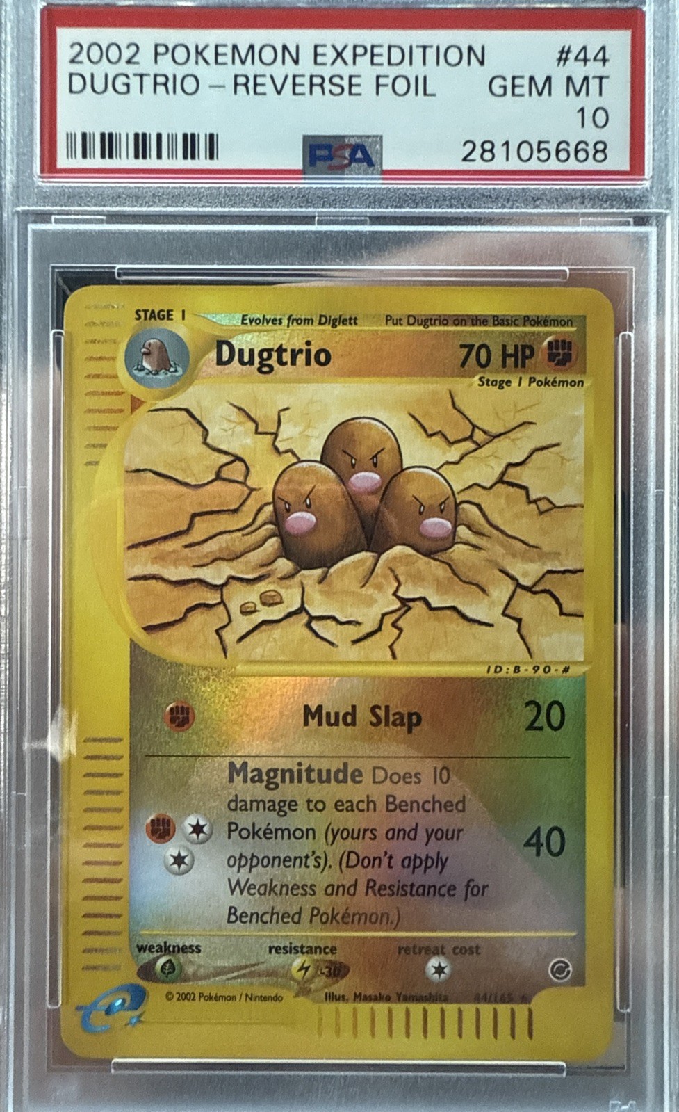 PSA 10 Reverse Holo Dugtrio #44 Expedition Rare Pokemon 2002 GEM MINT Pop 16