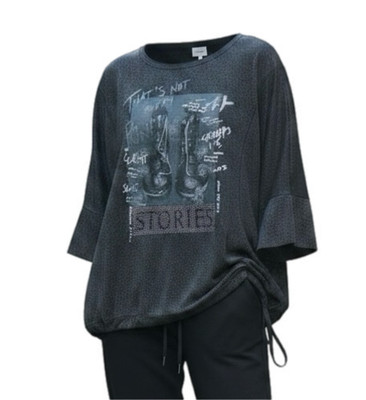 MONARI Damen Shirt  mit Schuhe  Glitzersteine  3/4 Arm  SCHWARZ  Grösse 42