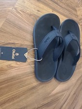 Mens Olukai Ohana 10110A-4040 Black Flip-Flop Comfort Sandals Size 8