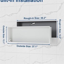 Stainless Steel Recessed Shower Niche Matte White BAY1-3612-WT 37.1x13.1