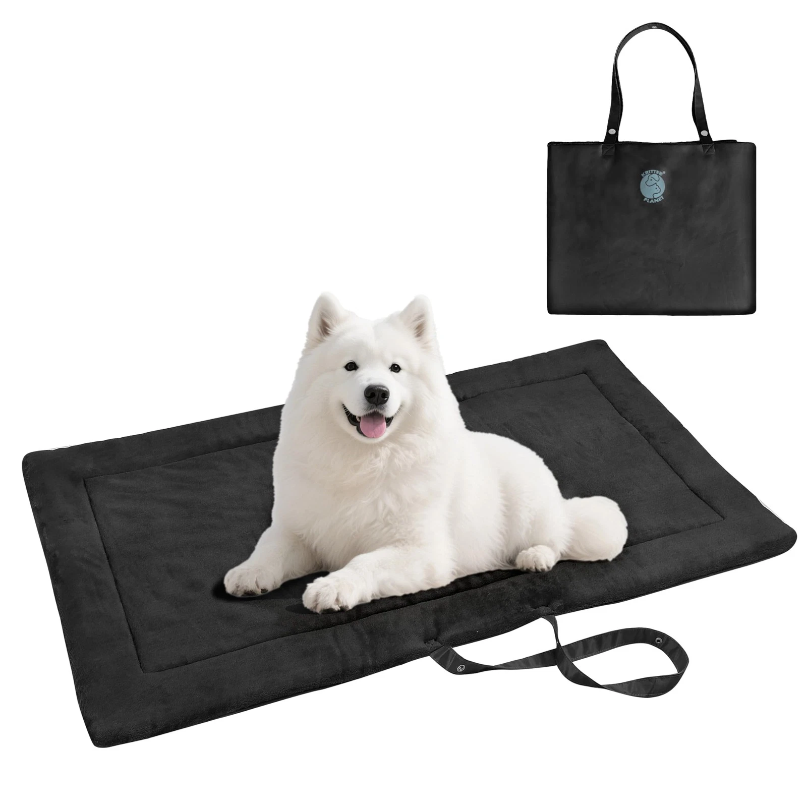 Waterproof Foldable Dog Bed Pad for Camping & Travel, Portable Roll-Up Dog Be...