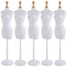 5Pcs Reusable Doll Clothes Display Rack White Miniature Manikin Model Stand