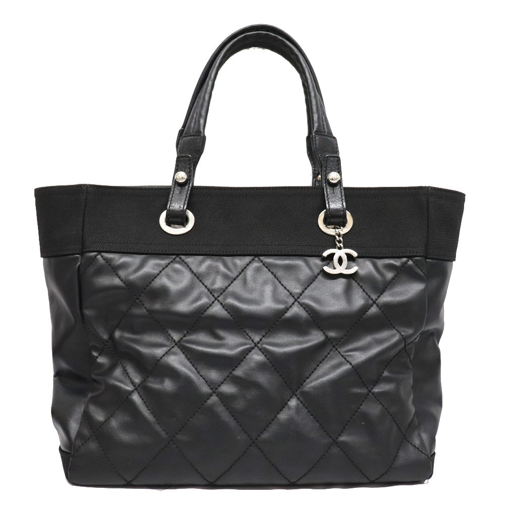 Chanel Coated Canvas Tote Bag A34209 r1_0810 Black Elegant Design