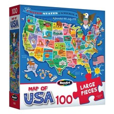 USA Map Puzzle for Kids - 100 Large Pieces - Educational Puzzle for Children's