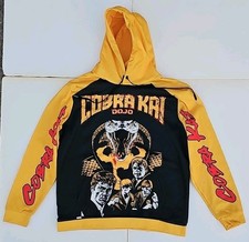 Cobra Kai Pullover Hoodie Yellowblack Medium Size Karate Kid Cobra Kai Pullover Hoodie Yellowblack Medium Size Karate Kid
