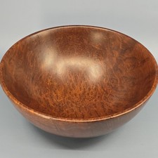 Curly Grain Birdseye Wood Bowl Hand Turned 9" x 3.75" Folk Art