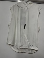 Oakley Women's White High Tide Sleeveless Hooded Activewear Gym Cover Up Size XL