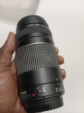 Canon EF 75-300mm 1:4-5.6 III Zoom Camera Lens With Both Lens Cover Nice