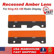 2pcs For King KX-155 KX 155 Radio Recessed Amber Faceplate Lens Replacement