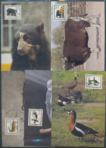 XE59707 Germany 1985 DDR wildlife animals maxicards used
