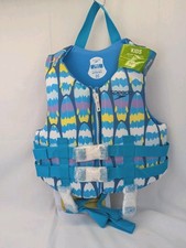 Speedo Kids Swimming Life Jacket Vest PFD USCG Approved 3-8 Years Blue/Green