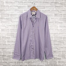 TED BAKER ARCHIVE Flip Cuffs Button up Shirt in Purple micro stripe floral