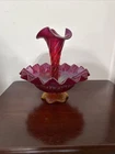 Fenton ruby carnival single vase epergene limited edition
