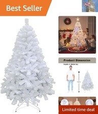 5ft Alaskan Pine White Artificial Christmas Tree with 390 Bushy Tips & Stand