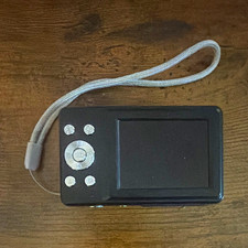 Compact Digital Camera 44MP 16x Zoom Built-In Flash Black w/ Strap Cable