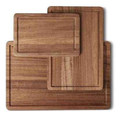 Amazon Basics Wooden Chopping Boards, 3-Piece Set, Acacia 3 Piece, Natural 